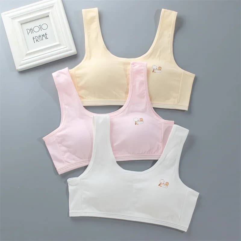 Teenage Girl With Underwire Comfortable Puberty Young Girls Sports Training Bras Children's Underwear Vests 8-16Years