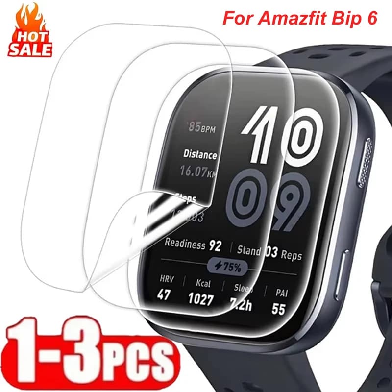 1-3PCS Soft Hydrogel Film For Amazfit Bip 6 Anti-scratch Protective Film Cover TPU Screen Protector For Amazfit Bip 6 Accessory