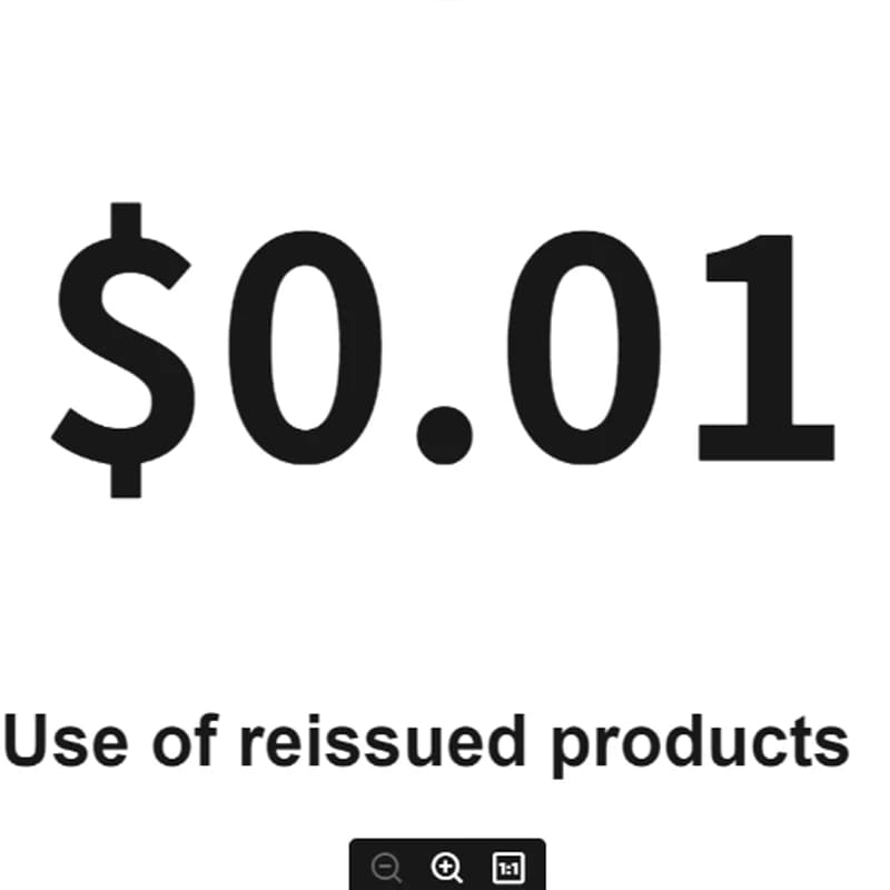 Use of reissued products