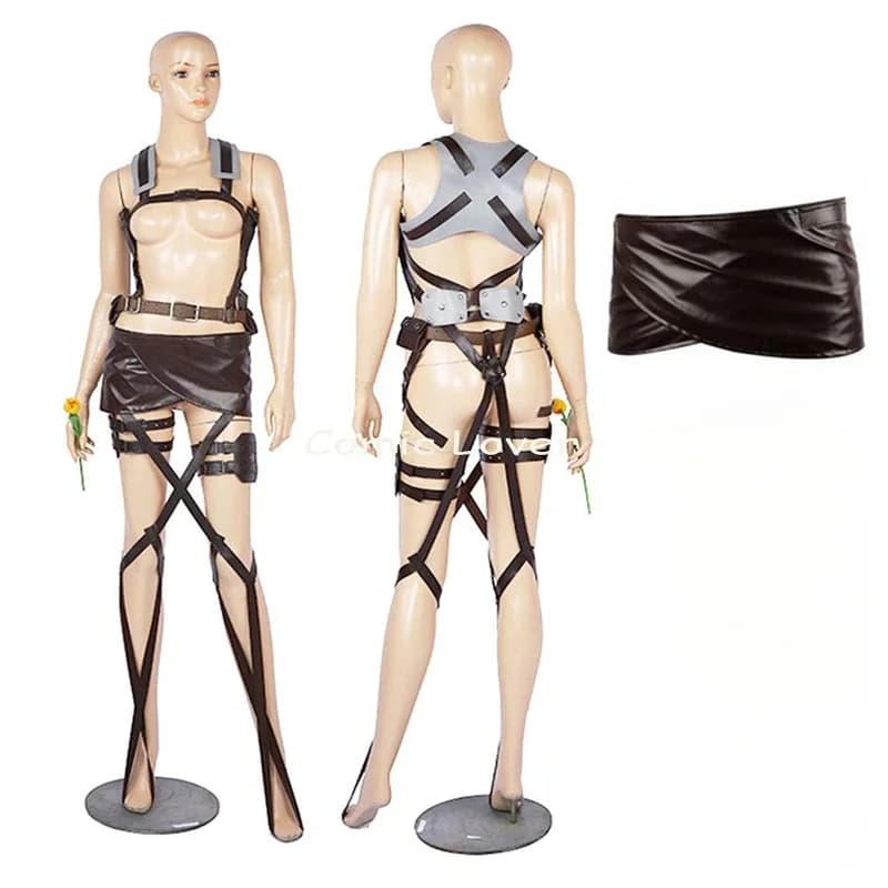 Titan Shingeki No Kyojin Recon Cosplay Corps Anime Harness Belts Leather Skirt Hookshot Adjustable Costume Outfit