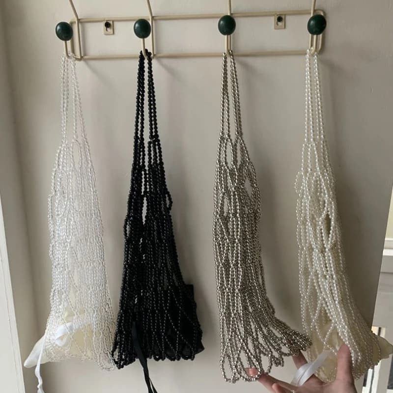 Bead Hot Sale Handmade Hollow Out Shoulder Lunch Bag for Women Large Capacity High Quality Versatile Casual Women's Cosmetic Bag