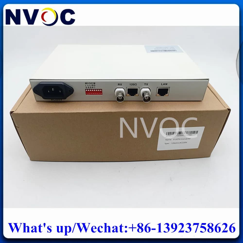 Unframed 1FE Ethernet to E1 Converter,2M Transparent Conversion,10/100 Adaptive,VLAN, DeskTop,AC220V or 48V Double Power Supply