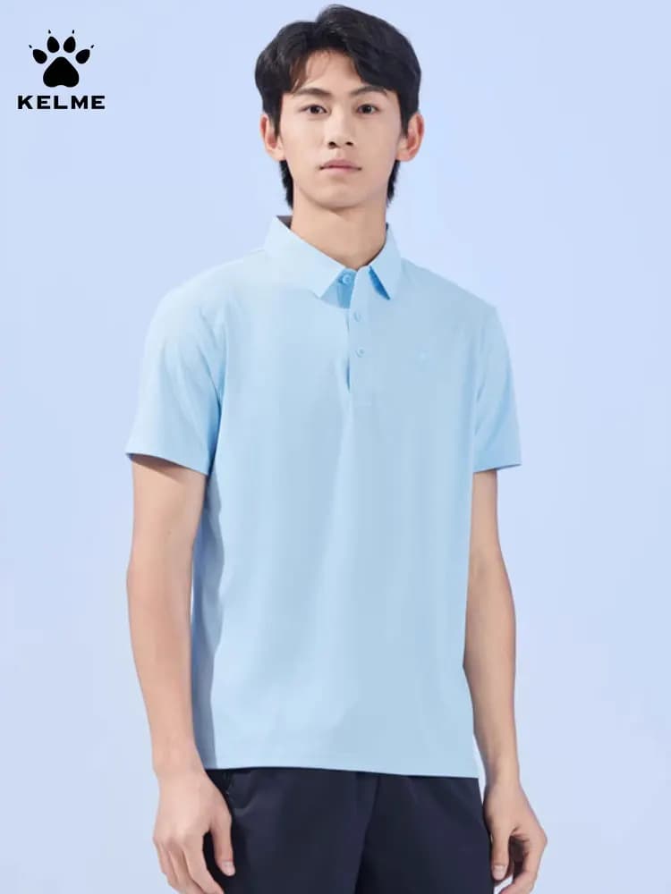 Kelme Polo Shirt Men's And Women's 2024 Summer Sports Casual Ice Silk Sun Protection Lapel Short Sleeved T-shirt Running Top