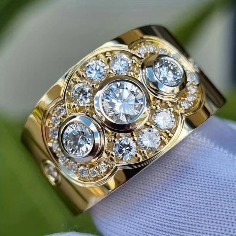 Vintage Style Bright Cubic Zirconia Rings Fashionable Commuter Rings For Parties Weddings Zirconia Engagement