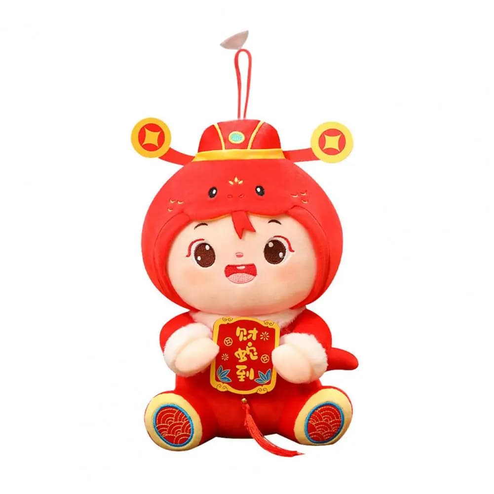 Festive Snake Plush Toy Chinese New Year 2025 Snake Mascot Doll Stuffed Plush Decoration for Spring Festival for Kids