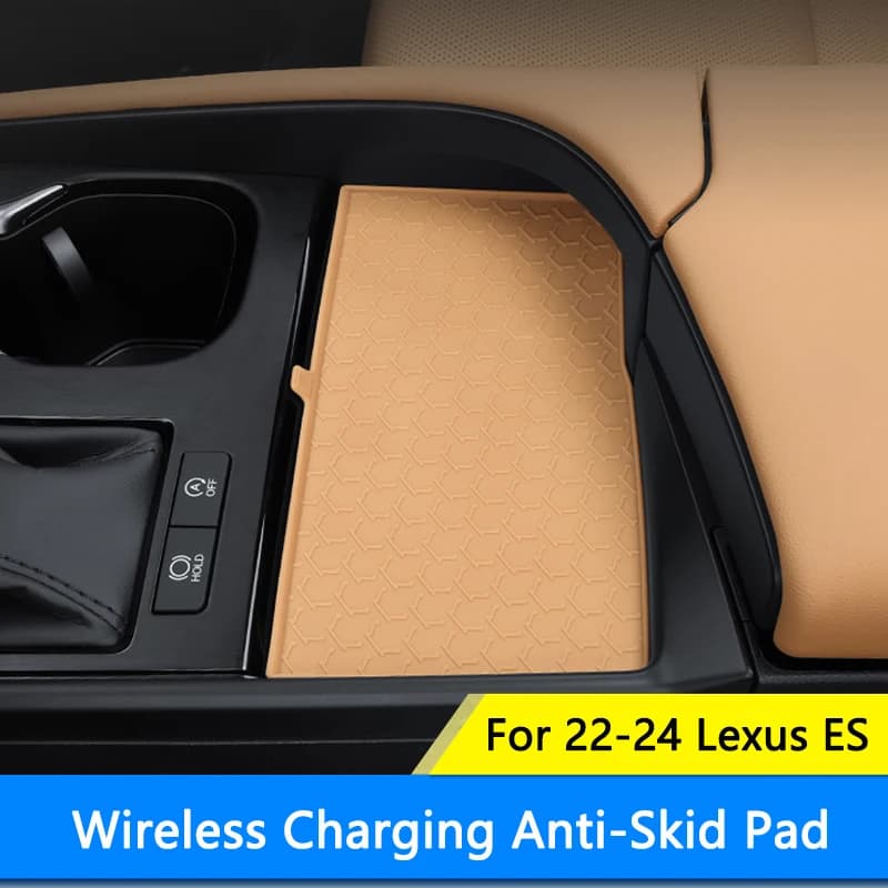 QHCP Car Anti-slip Phone Holder Mat Silicone Pad Central Console Wireless Charger Panel Non-slip Mats For Lexus ES200 2022-2024