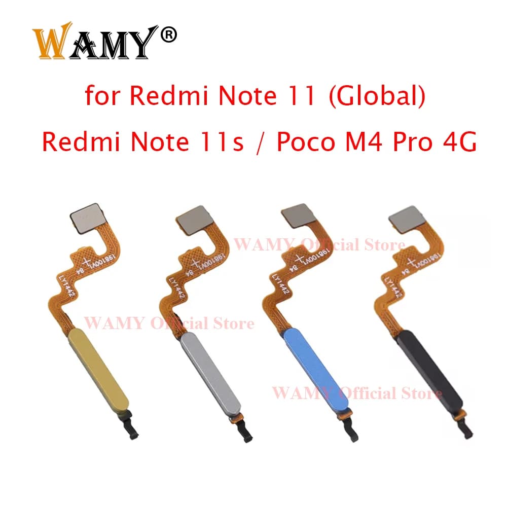 WAMY New Home Power Button Fingerprint Sensor Flex Cable for Xiaomi Redmi Note 11 (Global) / Redmi Note 11s / Poco M4 Pro 4G