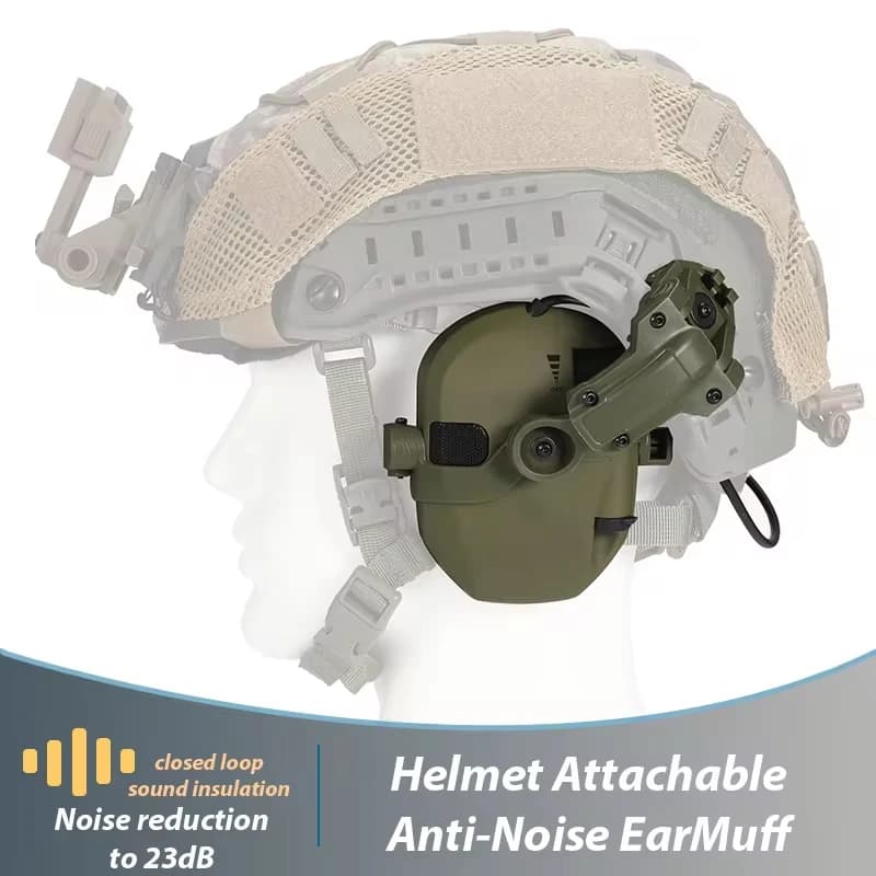 Active Helmet Mounted Earmuffs For Shooting Electronic Hearing Protection Ear Protect Noise Reduction Active Hunting Headphone