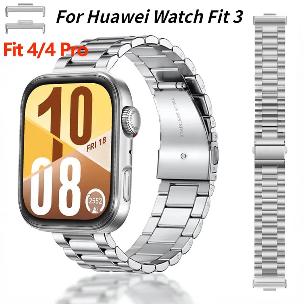 Metal Strap for Huawei Watch Fit 3/4 Adjustable Bracelet Wristband for Huawei Watch Fit 4/4 Pro Stainless steel Belt Accessories