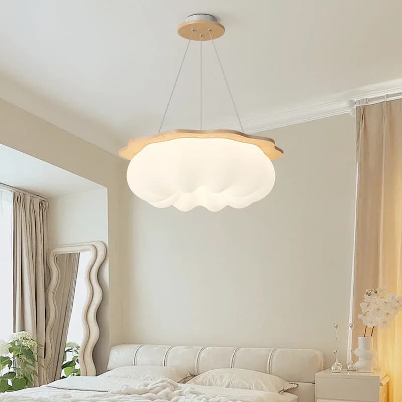 Children's Room Cloud Chandeliers Solid Wood Pumpkin Cloud Lamp Modern Cream Style Baby Room Nursery Boy Girl Bedroom Chandelier