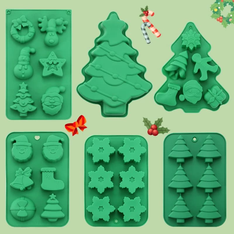 FAIS DU Silicone Mold Bakeware DIY Chocolate Mold Christmas Trees Snowman Gifts Baking Tools Cake Decoration Accessories
