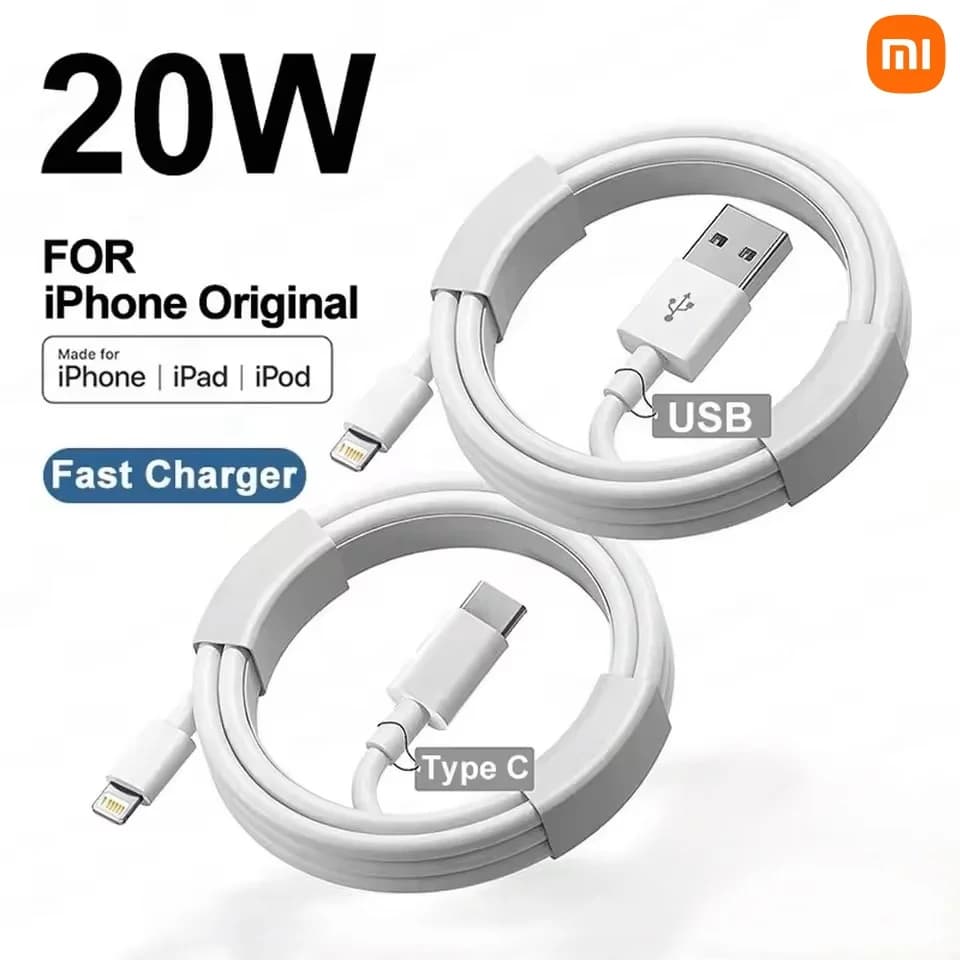 Xiao mi PD3.0 20W Lightning Cable Suitable for Apple 14 13 12 11 Pro Max X XR XS 8 7 Fast Charger USB Type-C Phone Accessories
