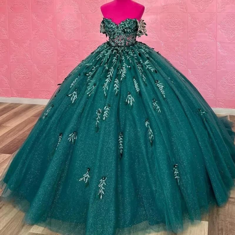 AN81 Customized Women Prom Dresses 2025 Off Shoulder Sequined Puffy Skirt Long Women Formal Occasion Party Dress Quinceanera 16