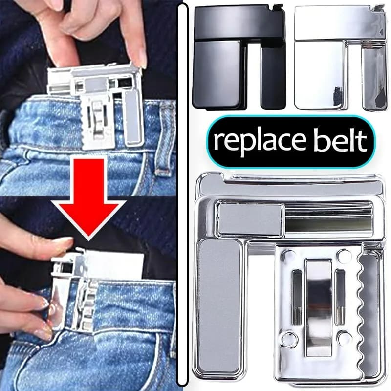 Trouser Waist Folding Belt Buckle Adjustable Waist Shrink Clip Waistline Adjustment Buckle Lightweight Metal Waistband Belt Clip