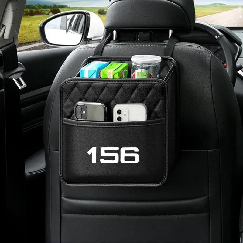 Car Multifunctional Seat Storage Bag Leather Storage Bag Garbage Bag For Alfa Romeo 156 Car Accessorie Automobile protection