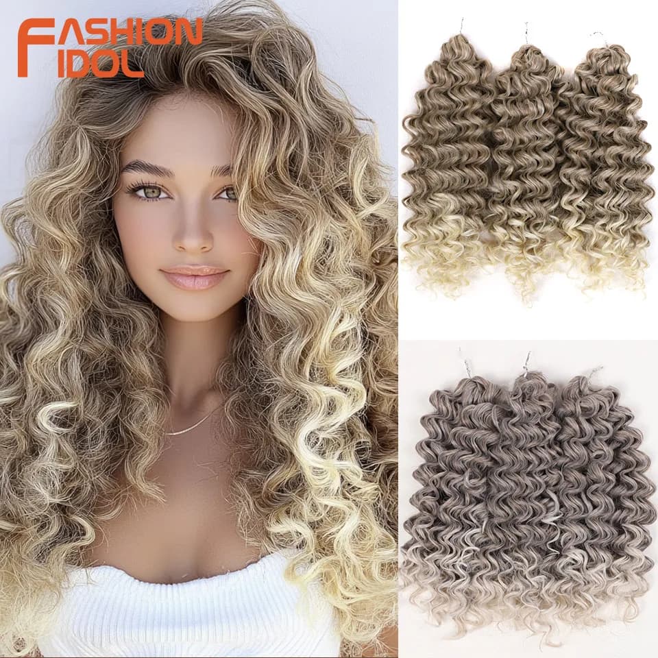 FASHION IDOL 300g 3pcs Passion Twist Braiding Hair Synthetic 12 Inch Crochet Hair Ombre Blonde Afro Kinky Curly Hair Extensions