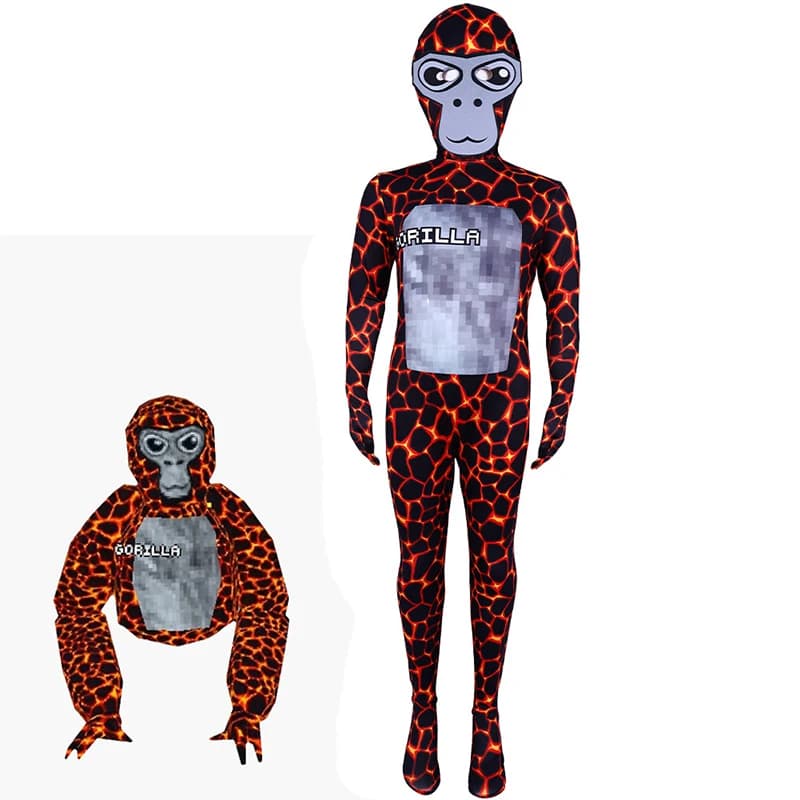 Unisex Boy Kids Gorilla Tag Lava Monke Cosplay Child Girl Animal Monkey Halloween Costume