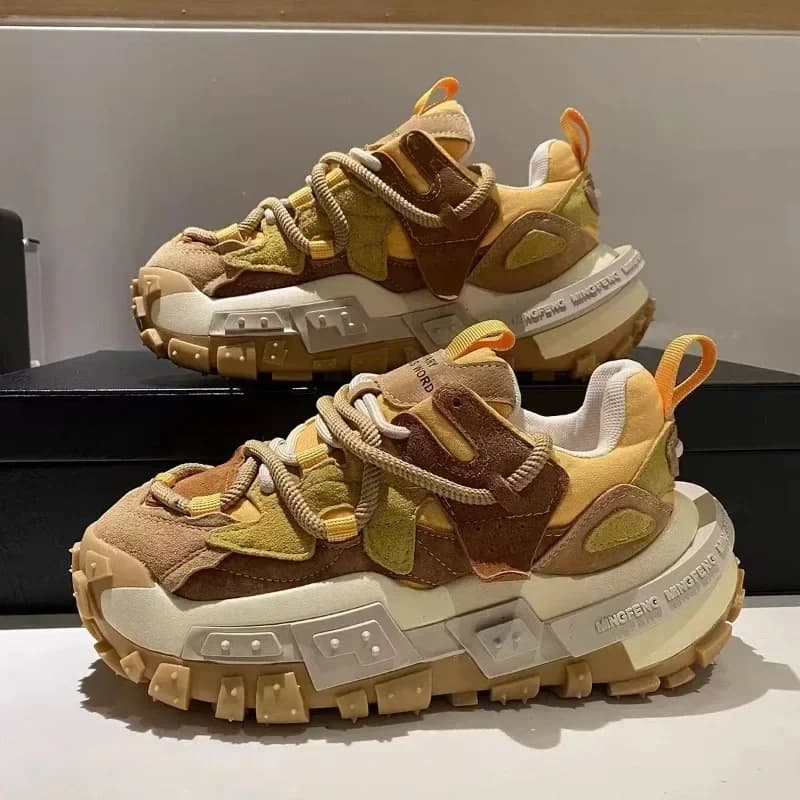 2024 Spring New Woman Thick Bottom Non-slip Mixed Colour Sneaker Fashion Trend Versatile Casual Women Shoes Zapatillas De Mujer