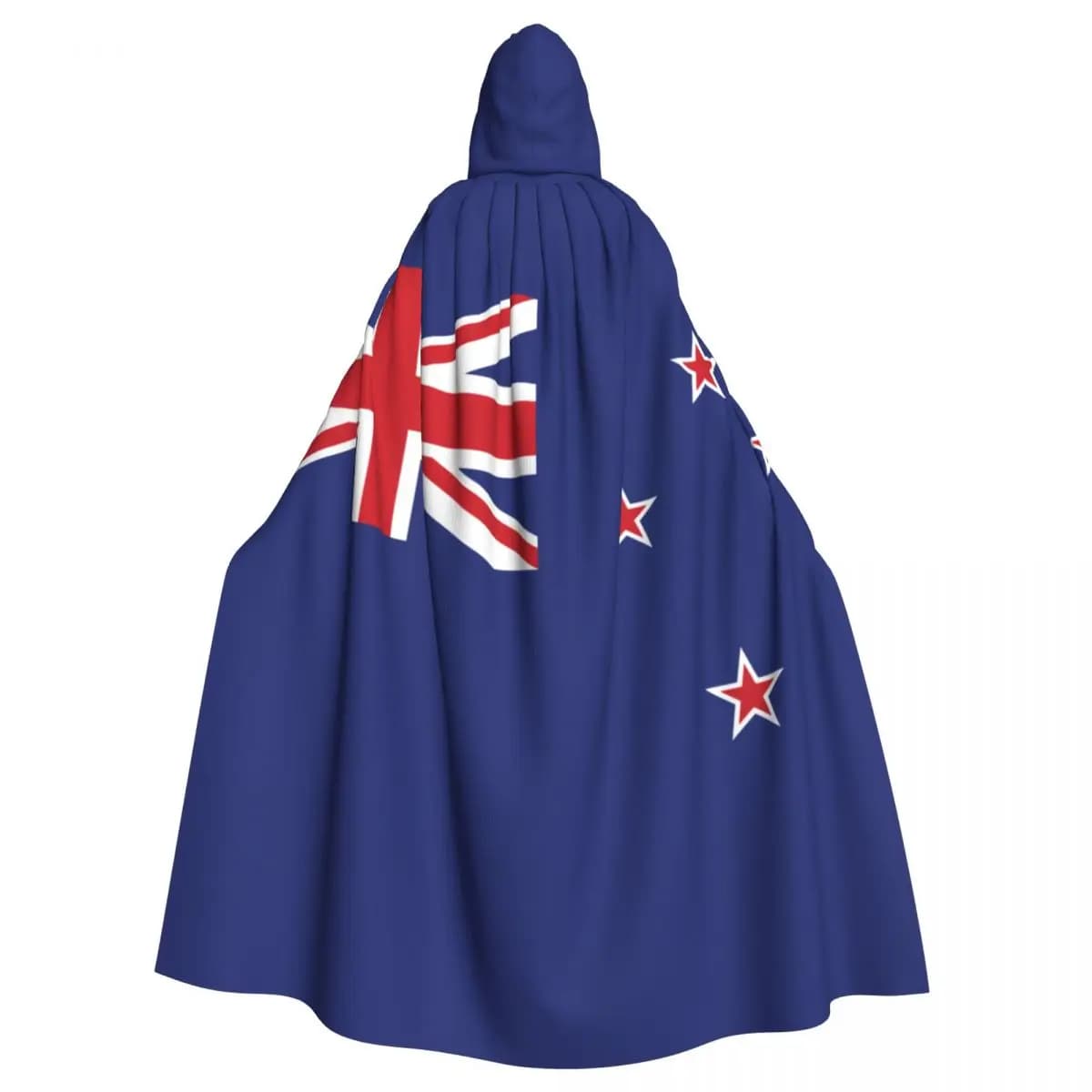 Zealand Flag Hooded Cloak Polyester Unisex Witch Cape Costume Accessory