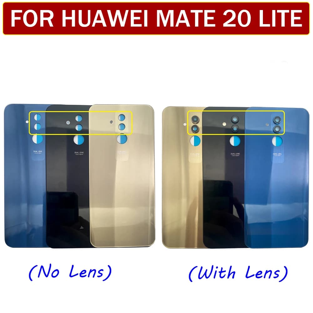 Battery Back Cover Rear Door Replacement Housing Case STICKER Adhesive With Camera Lens For Huawei Mate 20 Lite No Camera Lens