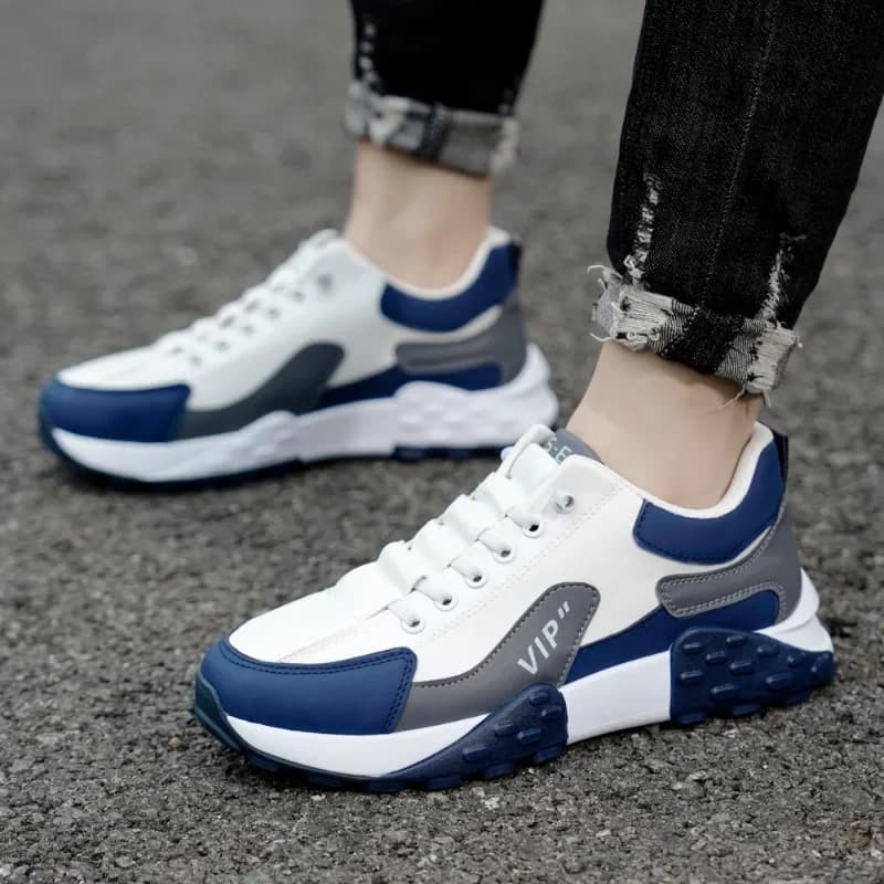Fashion 2023 Cross-tied Men's Vulcanize Shoes New Sewing Hot Sale Round Toe Casual Breathable Anti-slip Outdoor Classic Sneakers
