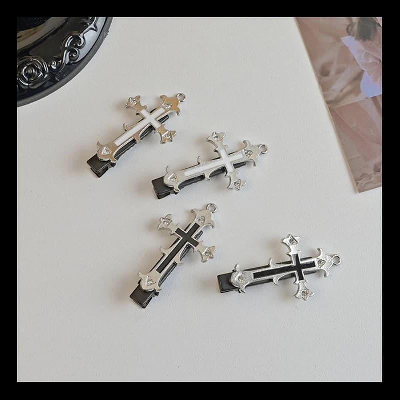 Vintage Metal Cross Hair Clips for Women Girls Trendy Hair Accessories Hiphop Punk Barrettes Hair Pins Hairwear Cool Unique New
