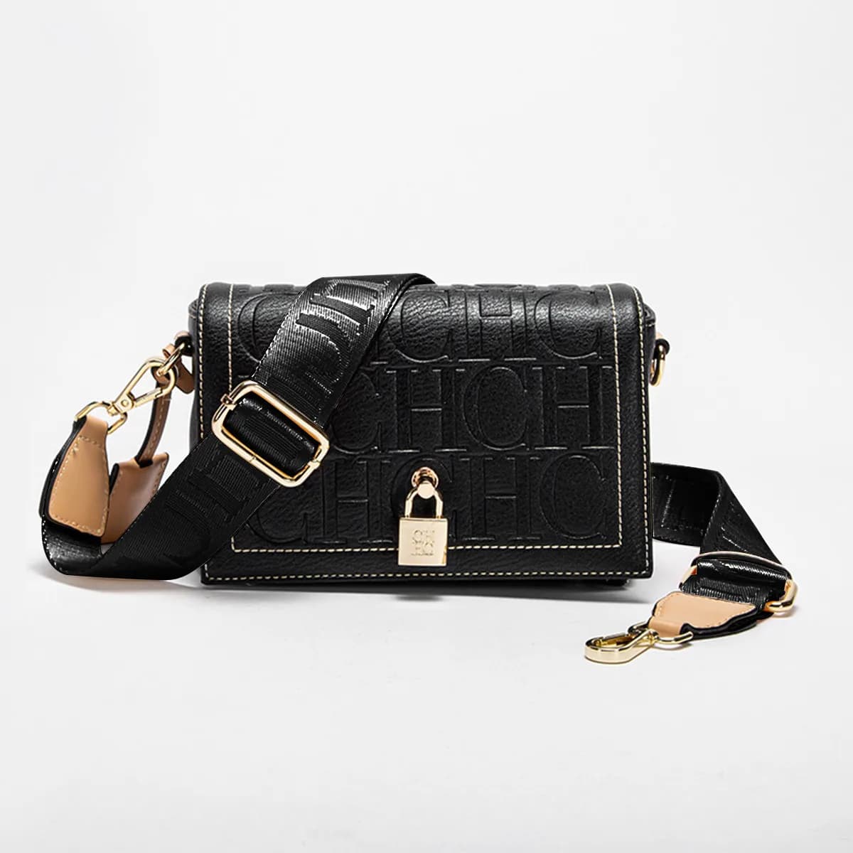 CH Fashion Design Model Metal Accessories Buckle Women's Shoulder Bag Luxury Brand 2024 Fashion Solid Colour Printed Head Bag