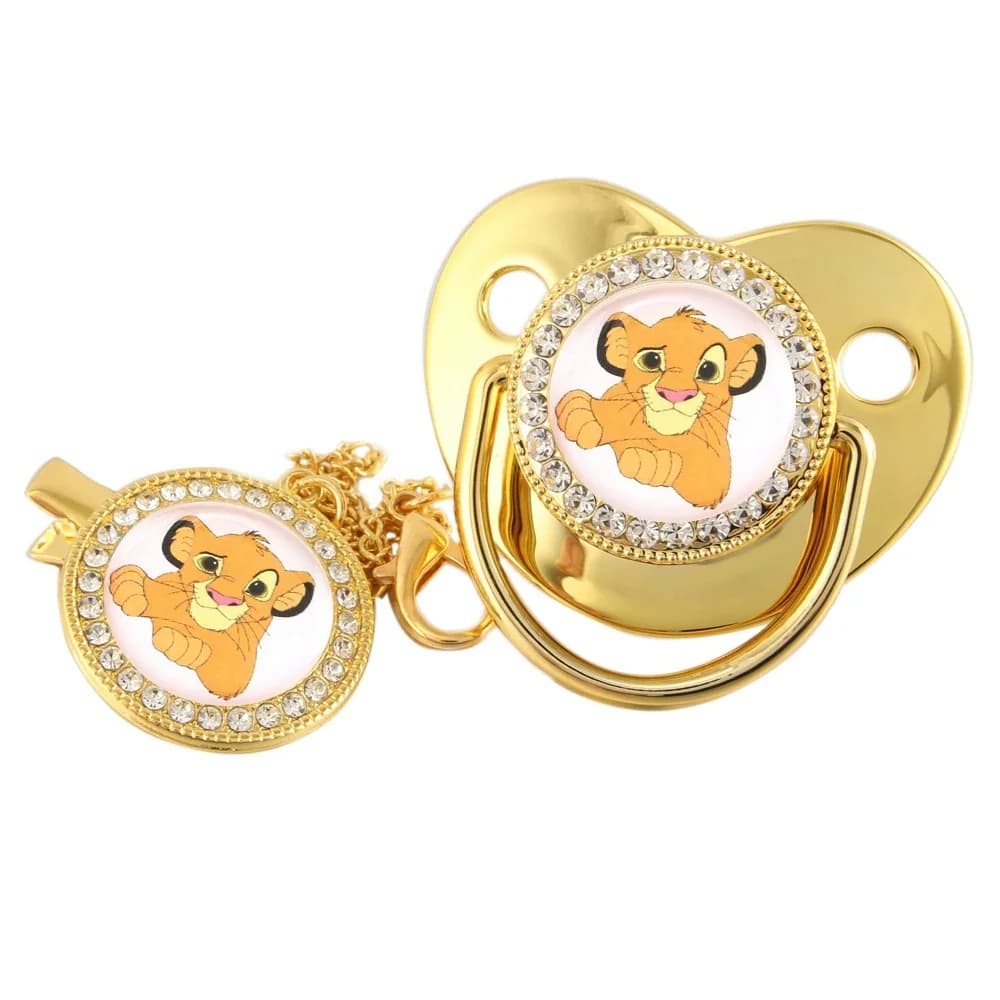 Disney Simba Baby Pacifier with Chain Clip BPA Free Bling Dummy Soother Chupeta