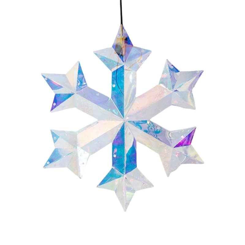 3D Snowflake LED Night Light, Glowing Bedroom Ornaments, Colorful Desk Lamp for Family Christmas Decoration