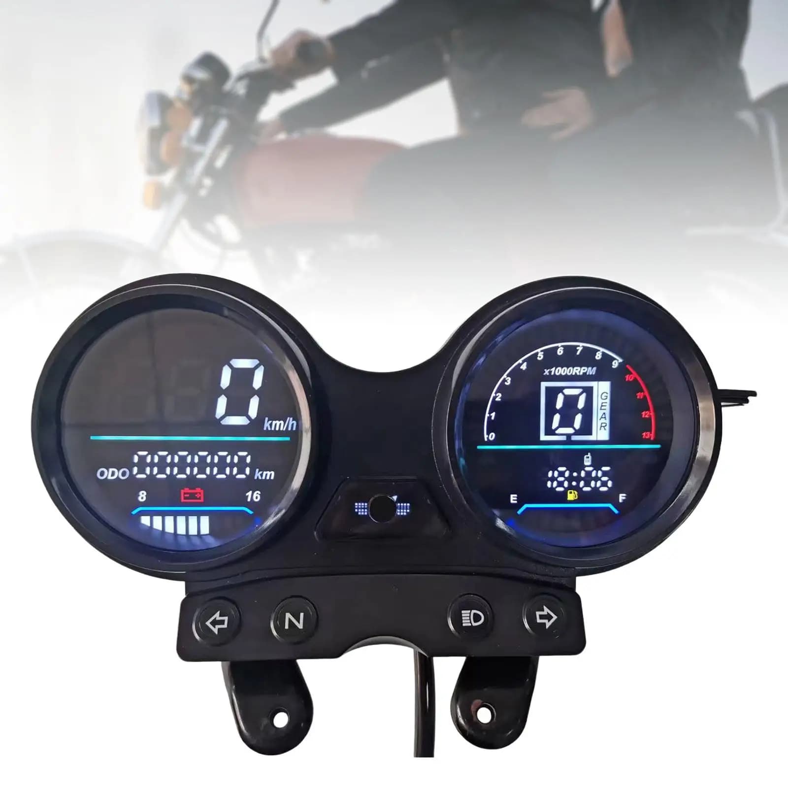 Motorcycle Meter Modified Digital Display YBR125 Voltage Oil Level Speed With USB Charging Function Electronic Models
