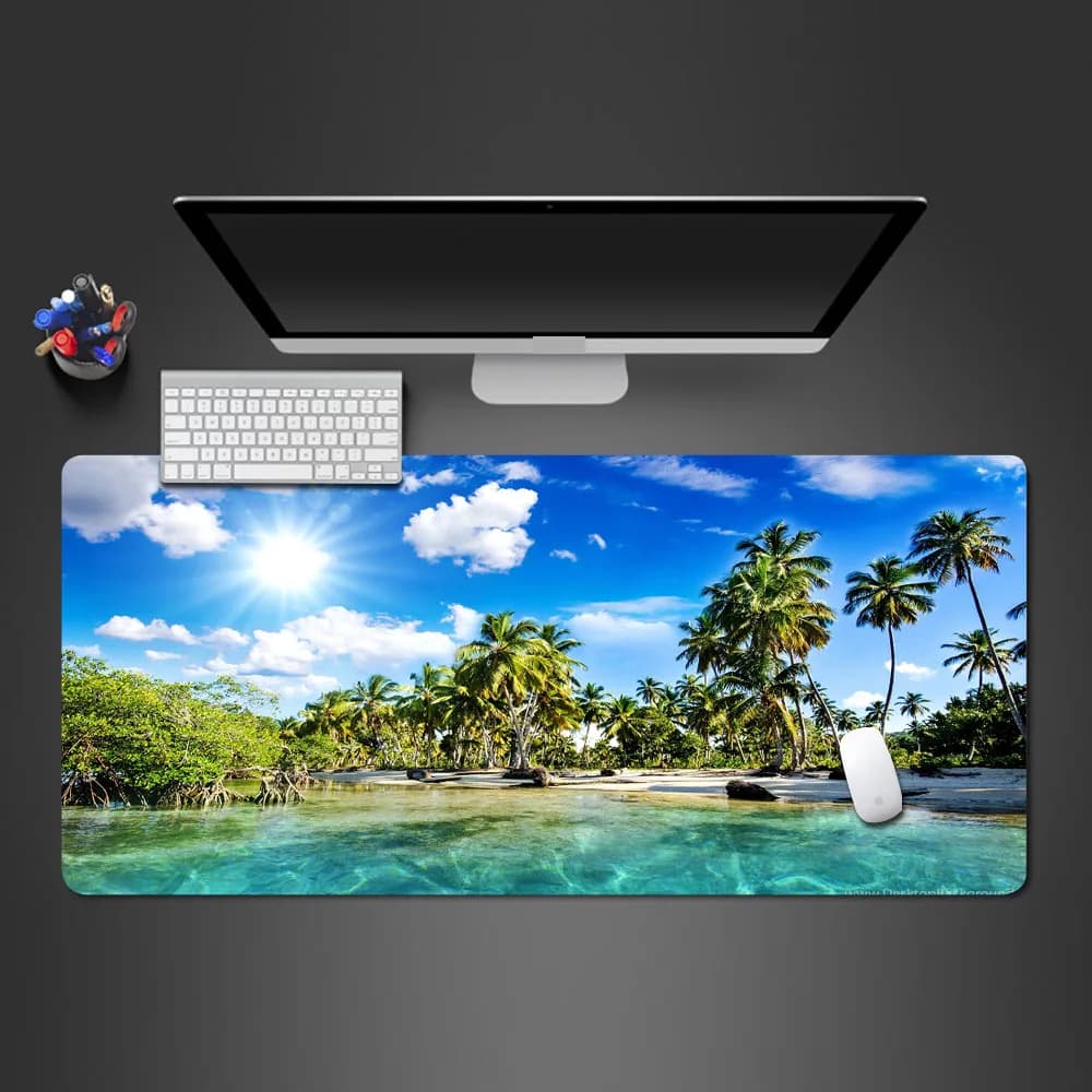 Nature Mousepad 400X900 Large Mouse Pad Cloud Xxl Blue Mats Gaming Desk Mat Beach Carpet Office Desks Accessories For Computer
