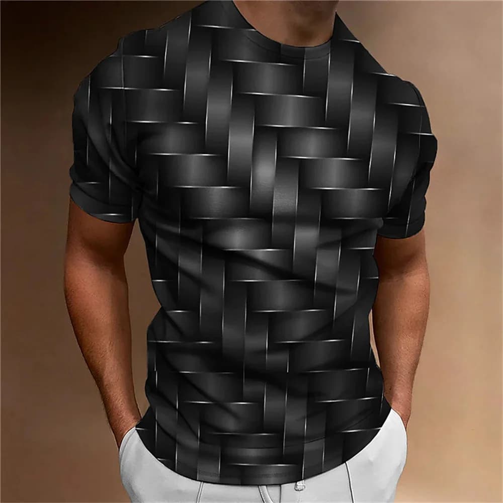 2025 Simple Men'S T-Shirt Geometric Pattern 3d Printed Men'S Top Everyday Casual Clothing Loose Oversized-Shirt Retro Sweatshirt