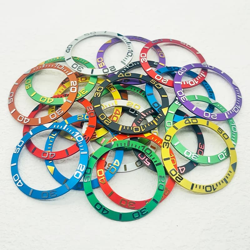 38mmx30.6mm Curved Watch Bezel Insert Fit For   SKX007 SKX009 SRPD SUB NH35 NH36 Watch Case Men's Watches Replace Bezel Ring