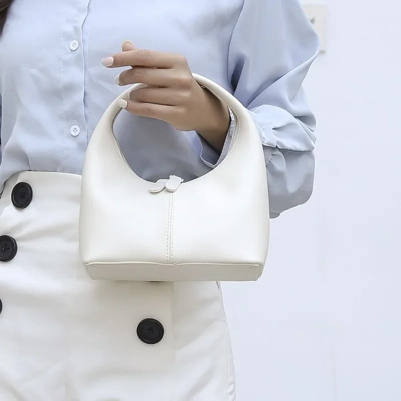 2024 New Women's Luxury Soft PU Leather Bag Fashion Solid Color Daily Leisure Single Shoulder Mini Bag