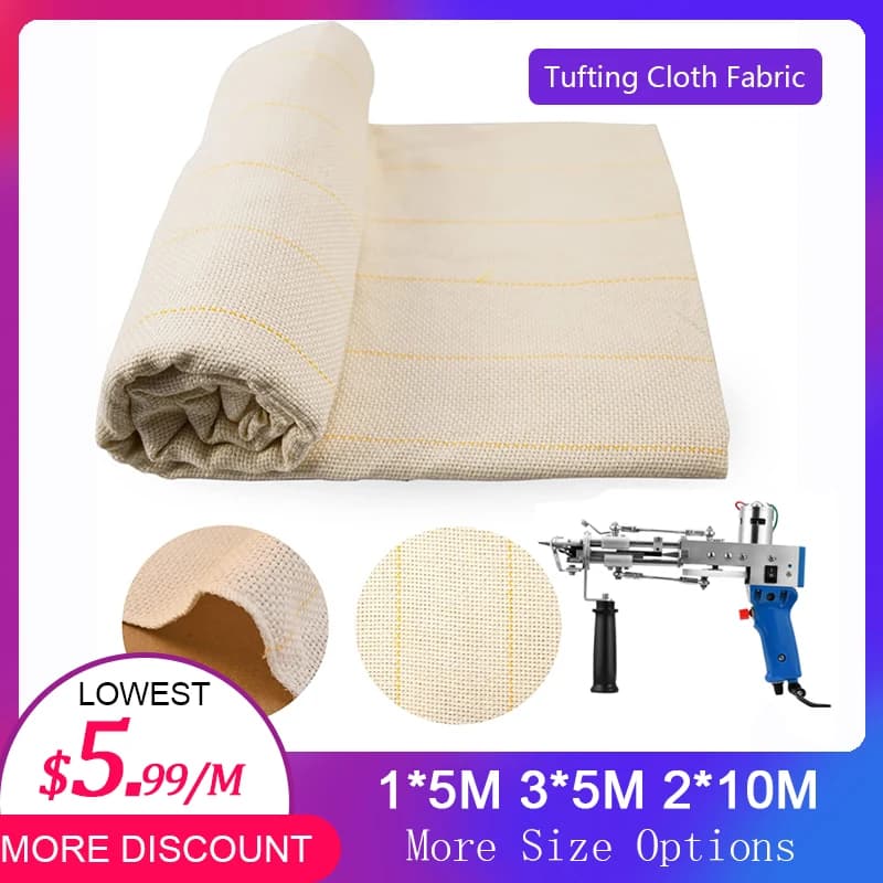 10M Tufting Monk Cloth Bulk Marked Lines Woven DIY Carpet Tapestry Rug Making Needlework For Tufting Gun 2X10M 3X5M 1X5M 2.5X10