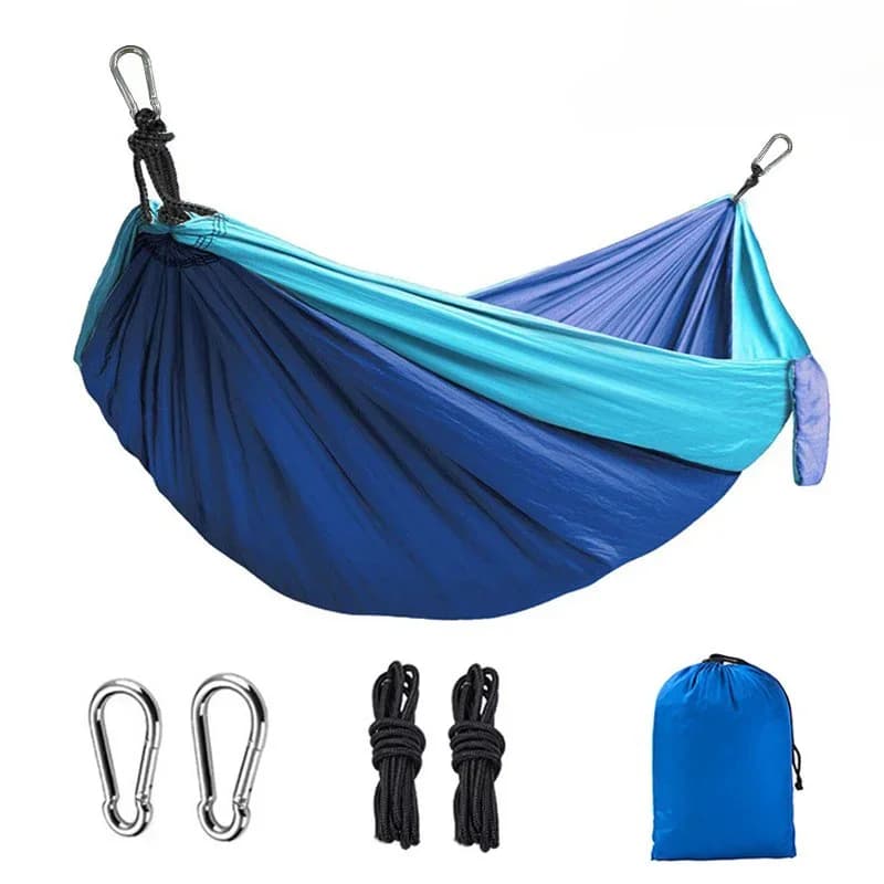 Outdoor Camping Single and Two Person Portable Parachute Cloth Color Matching Hammock 270 * 140cm