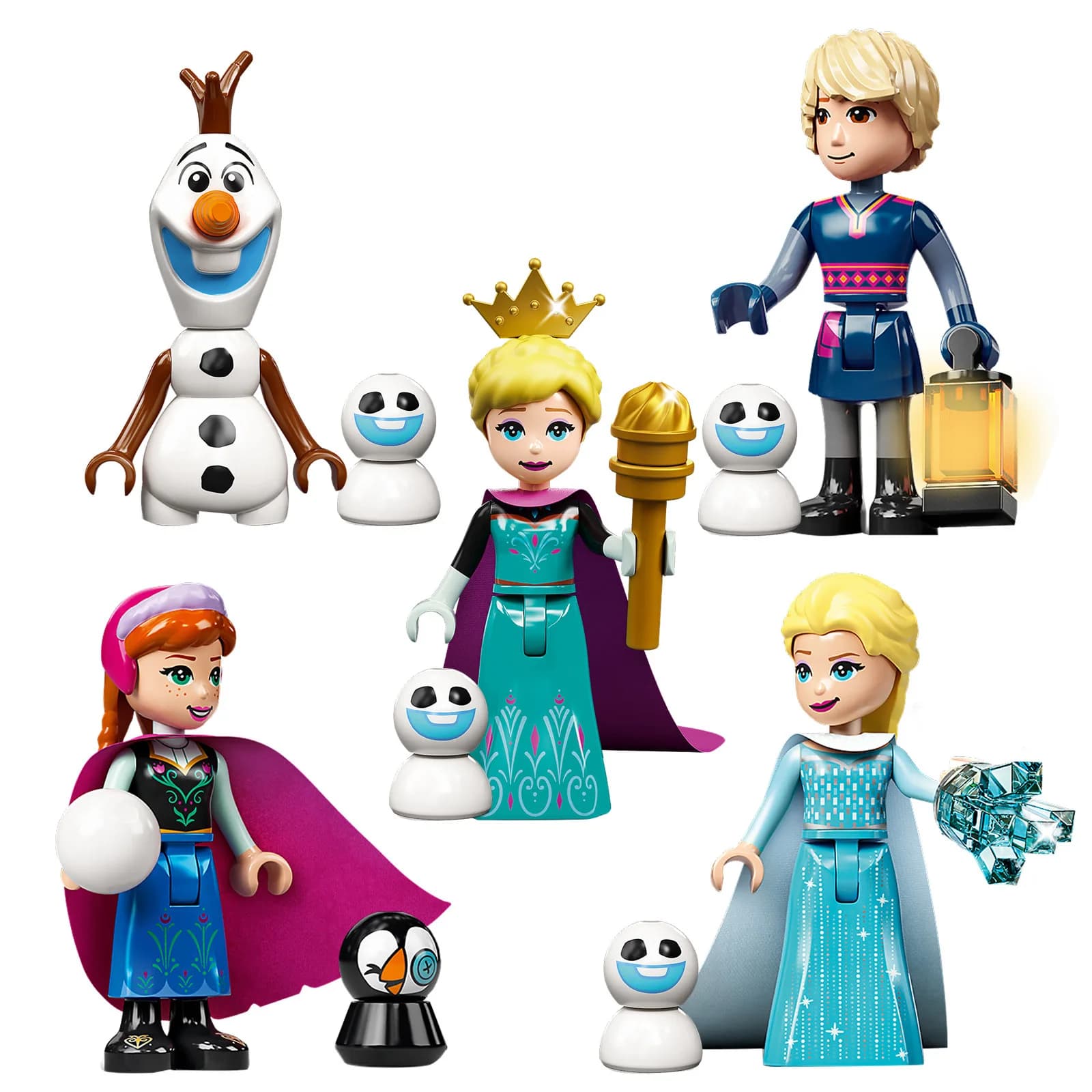 5pcs/set Disney FROZEN Series Princess Elsa Mini Figma 66006-66010 Building Blocks Model Toys for Children
