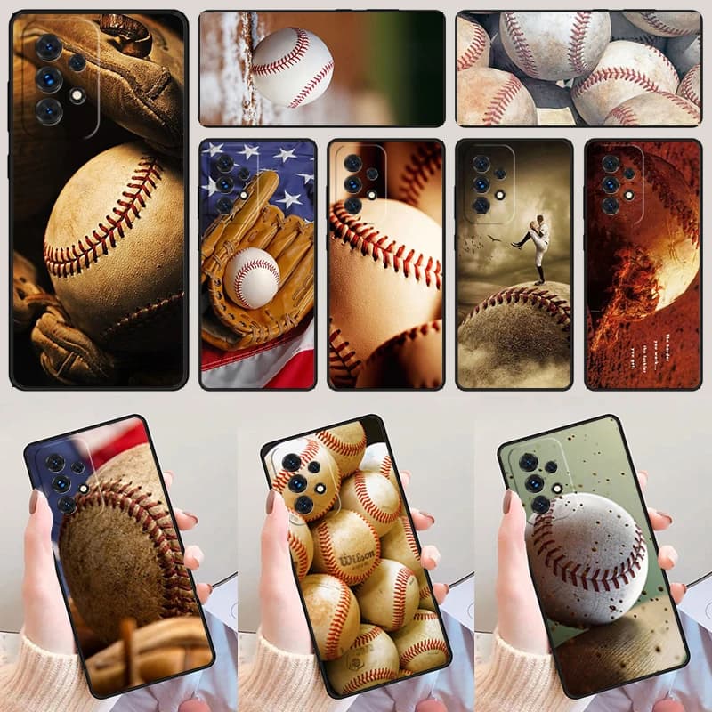 Baseball phone case For Samsung Galaxy A42 A31 A40 A51 A71 A32 A80 A91 A52 A72 A73 A20e A21S A50 A70 A11 A12 Cover