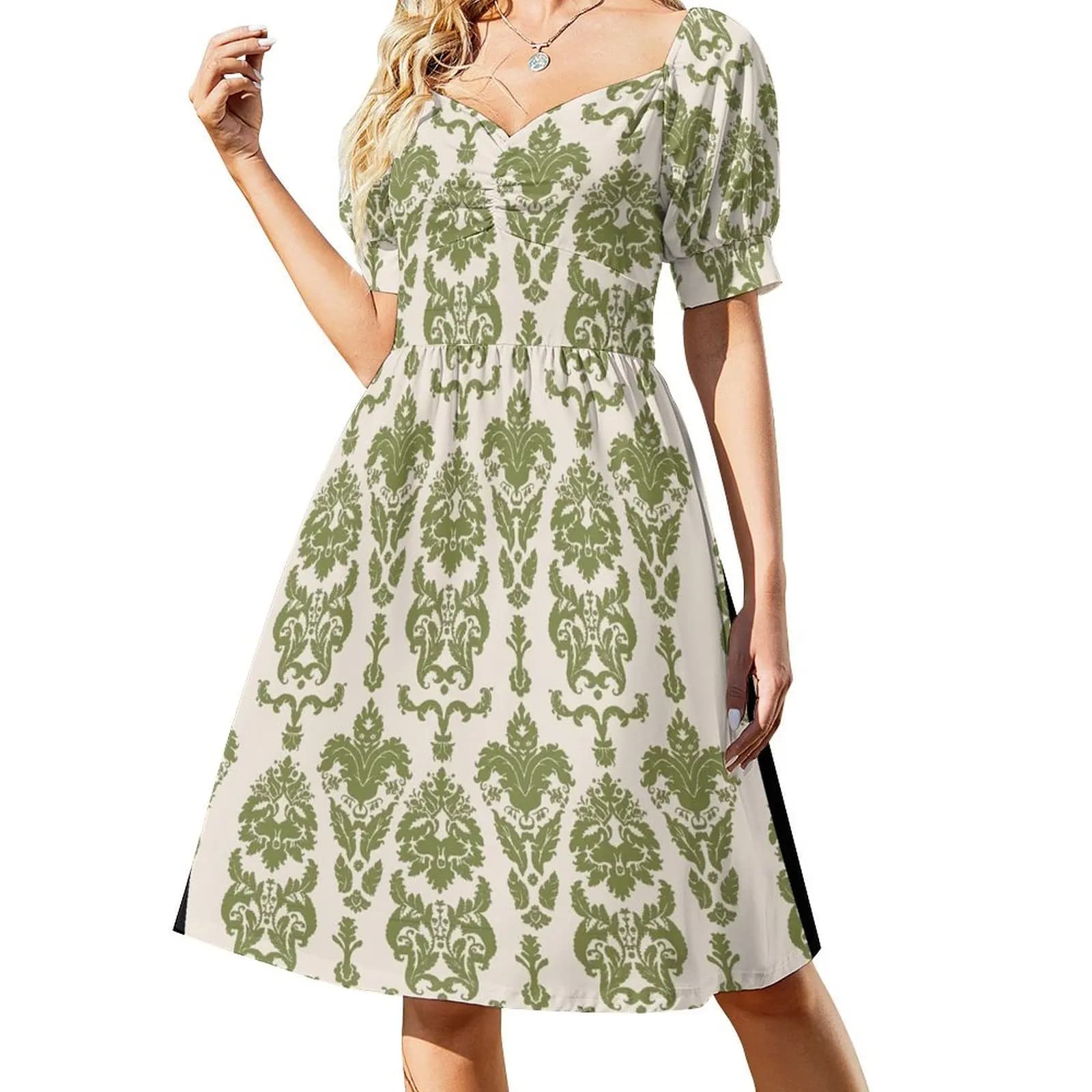 The Sound of Music Von Trapp Curtain Pattern Short Sleeved Dress african dresses for woman luxury woman evening dress Dress