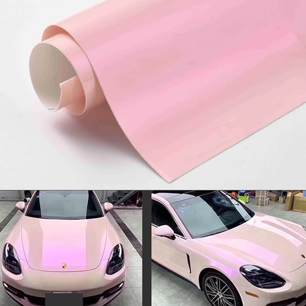 1x1.52M/3.3x5Ft Twin Color Sakura Pink Vinyl Film for Car Roof Hood Bonnet Sticker Car Wraps Decals Sheet Chameleon Paint Film