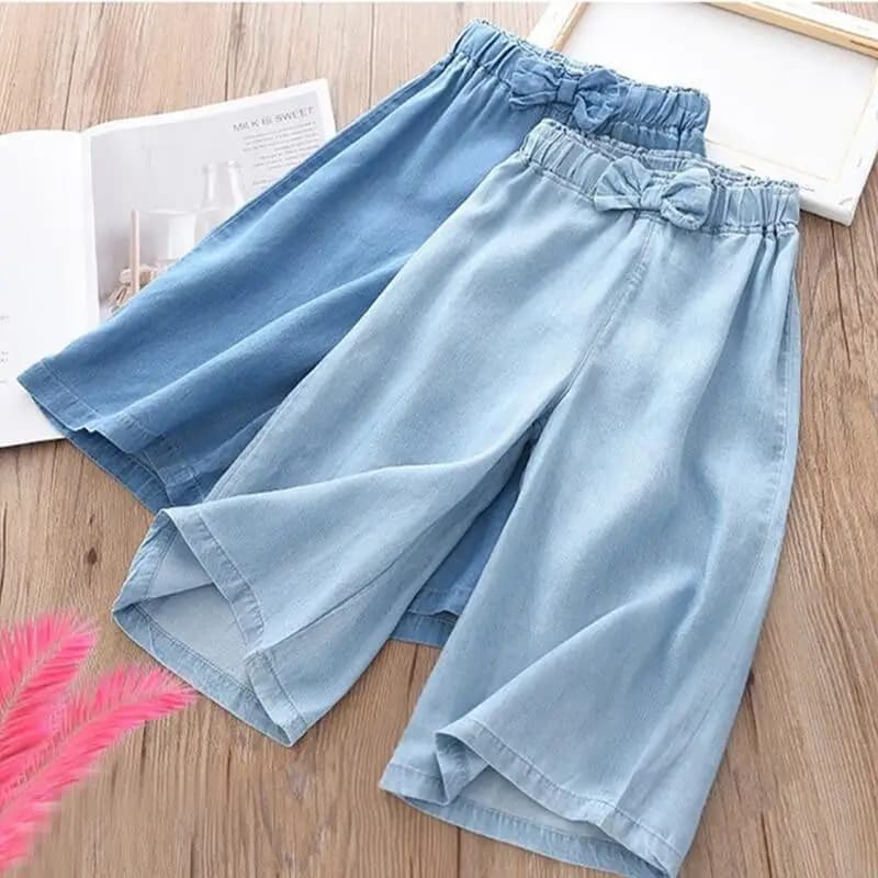 1-5 Years Children Girls Jeans Autumn Cropped Trousers Kids Spring Flare Pants Girls Bottoms