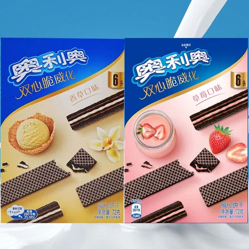 Oreo Double Heart Crispy Wafer 2.54oz(72g)*4 Packs(Each Pack Contains 6 Packets)