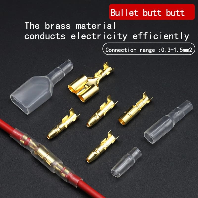 200PCS/120PCS 50 Set 3.5mm Male Female Motorcycle Bullet Connector Socket Classic TerminalS For Cable Wire of 1.0 mm to 2.5 mm