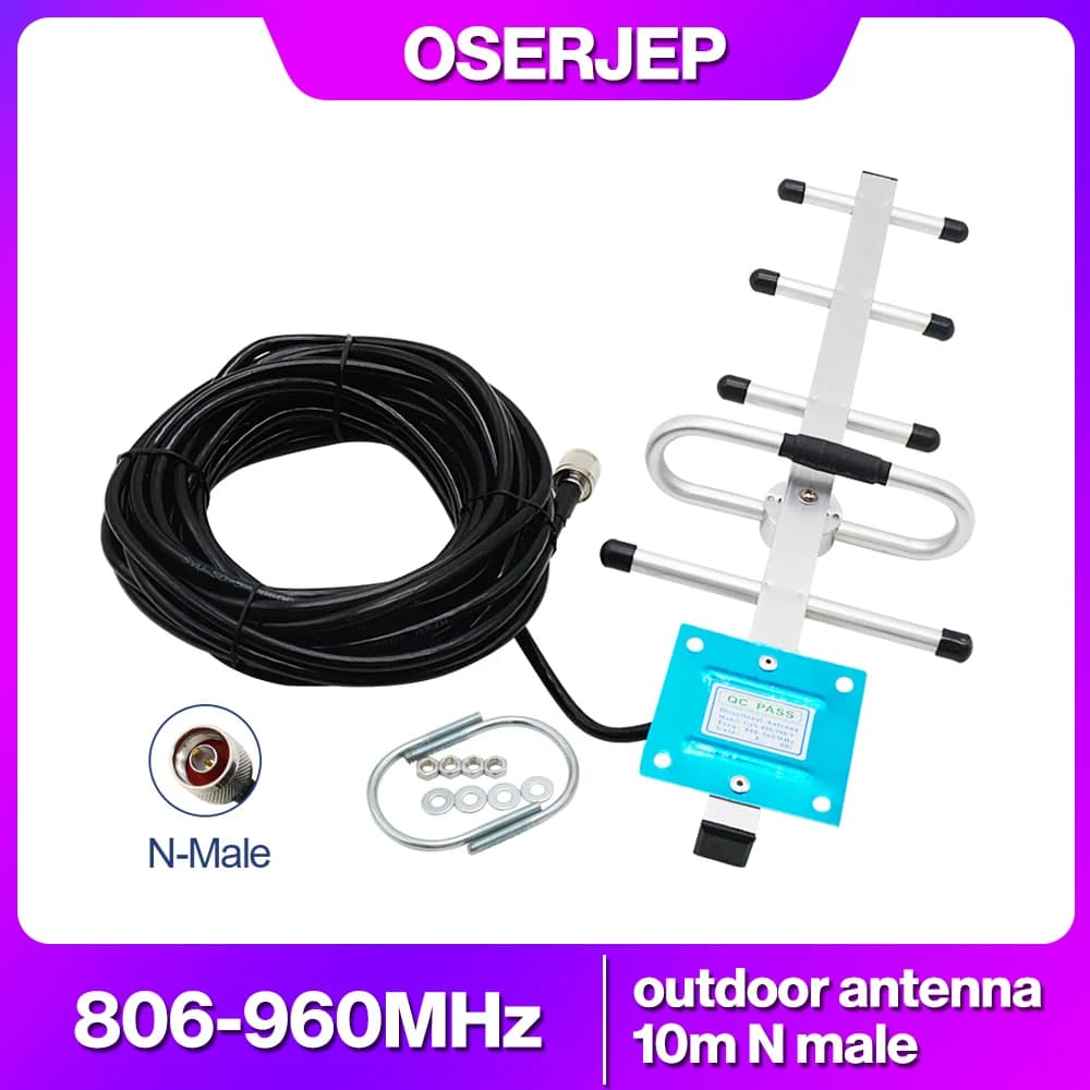 806-960MHz Yagi 900MHz antenna external outdoor 850MHz Outside Directional Antenna with N male 10m Cable for GSM CDMA Repeater