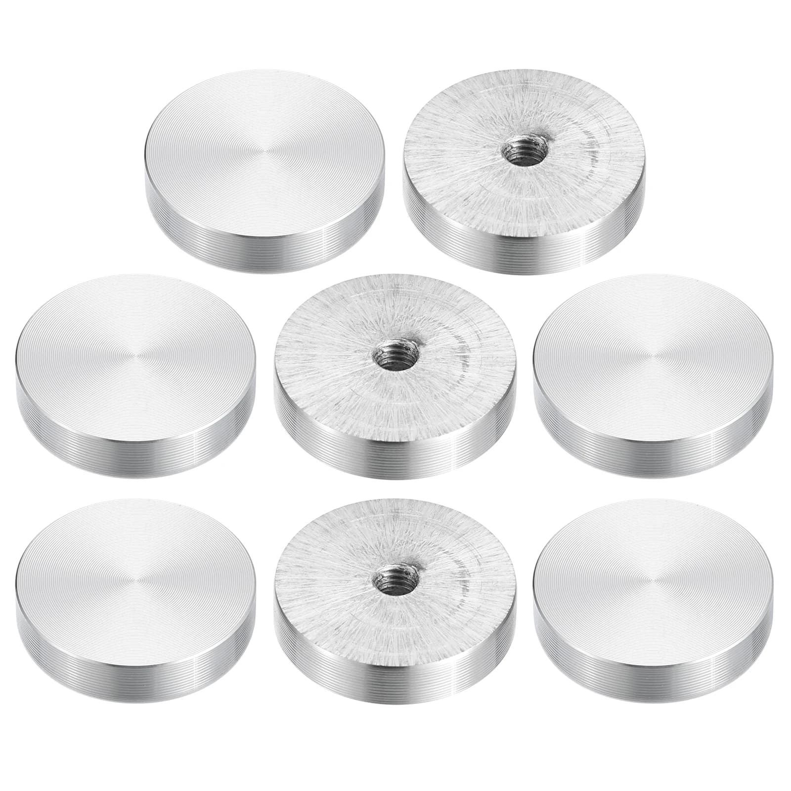 8pcs 30/40/50/60mm Diameter Aluminum Disc M6 M8 M10 Thread Round Shape Glass Table Circle Disc Top Adapter Hardware