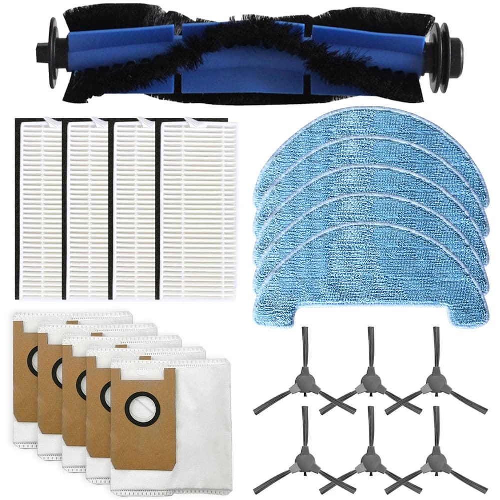 Main Brush Filter Mop Cloth Dust Bags Side Brushes Kit For Loorow AT800 Accessories 3-In-1 Robot Vacuum Cleaner Parts