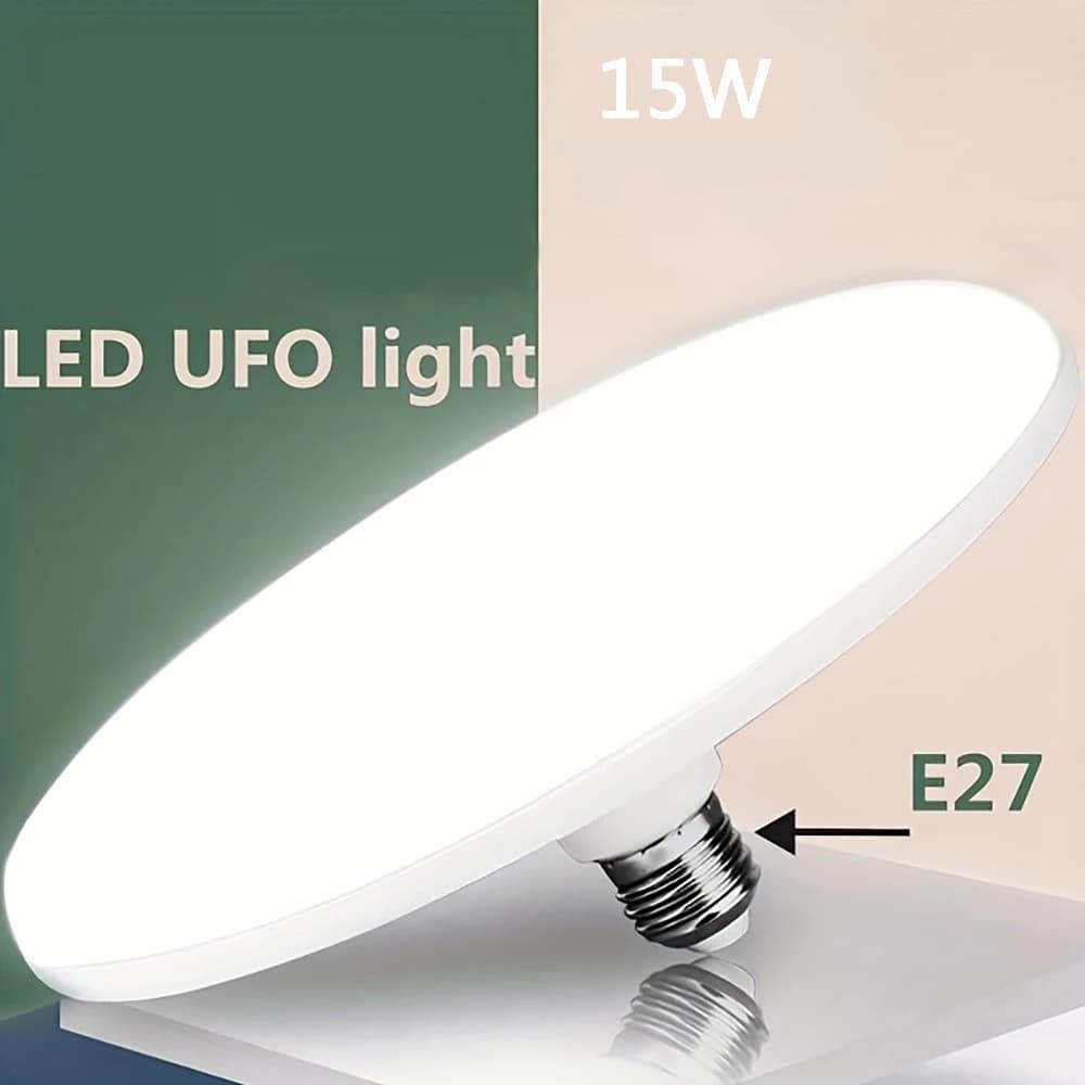 Flying Saucer Light E27 220v 15W LED Bulb Base Household Energy Saving Lamp Indoor Lighting Ceiling Lamp