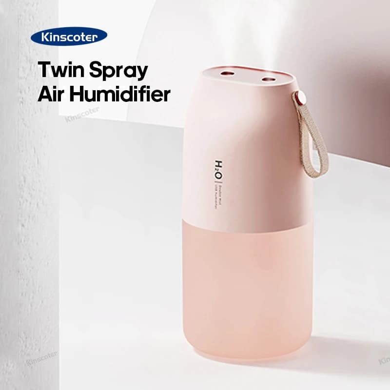 Cordless Rechargeable Air Humidifier 2000mAh Wireless Cool Mist Diffuser Car Home Ultrasonic Humidifier with Warm Nightlight