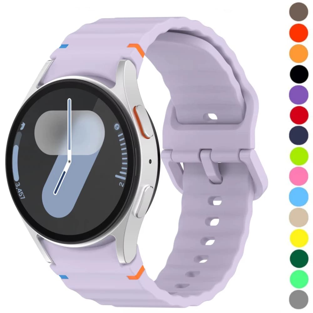 Silicone Strap For Samsung Galaxy Watch 7/6/5/4 44mm 40mm 5 Pro Official Wave Bracelet Galaxy Watch FE/6 Classic 47mm 43mm Band
