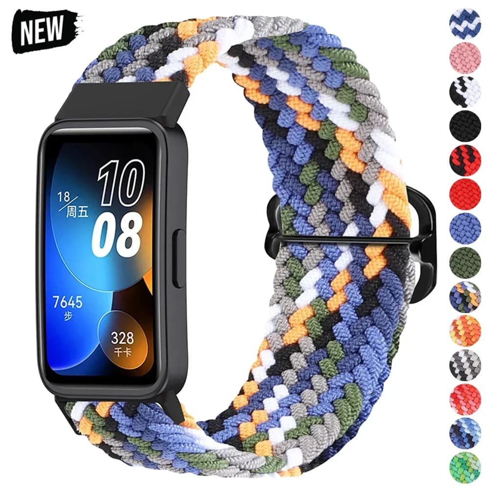 Strap for Huawei Band 7 8 Accessories Adjustable Braided solo loop Wristband Elastic Nylon Bracelet Correa Huawei Band 8 band
